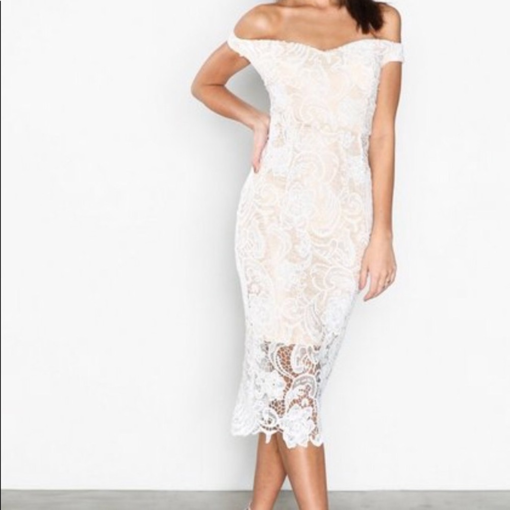 Lace Bardot dress